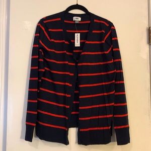 NWT Old Navy, Navy Blue / Red Striped Cardigan, XL